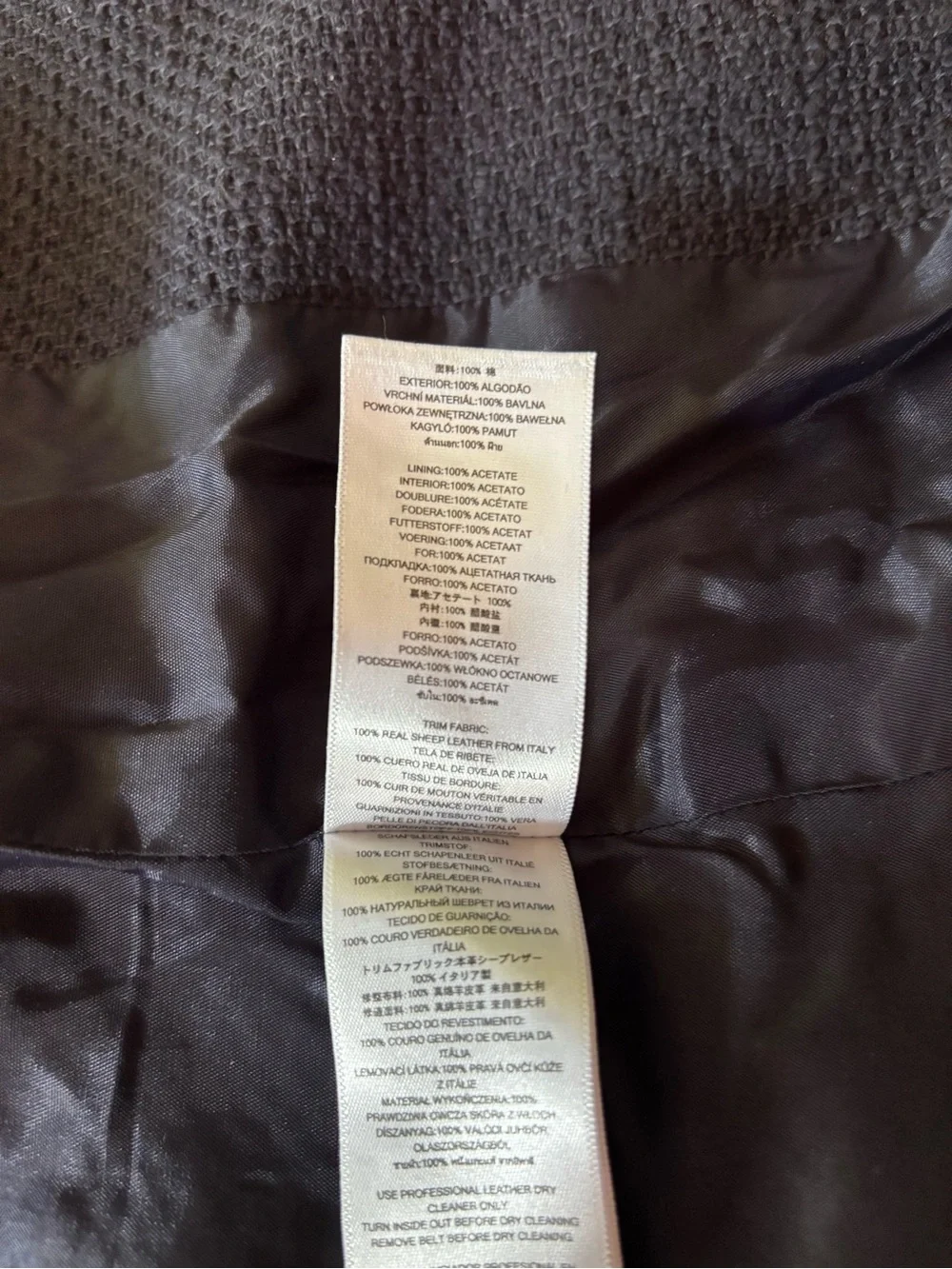 EUC Michael Kors Moto Jacket Boucle Tweed w/ Italian Sheepskin Leather Sz 8P